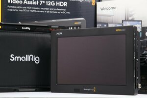 【 極美品 | 動作保証 】 Blackmagic モニター一体型レコーダー Video Assist 7” 12G HDR 【 SmallRig フード付ケージ 2792 追加付属 】