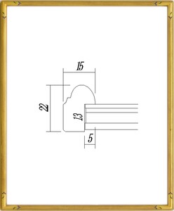 デッサン用額縁 木製フレーム 7201 太子サイズ ゴールド