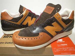 【送料無料 即決】NEW BALANCE x GRENSON UK製 M576GSN 27cm US9新品グレンソン別注コラボ限定イタリア製カーフレザー穴飾りイギリス英国製