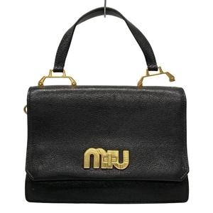 ミュウミュウ miumiu ハンドバッグ 5BA062 マドラス レザー 黒 バッグ