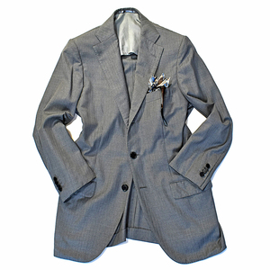 ◆圧倒的!! 定価８万 【 トゥモローランド × ゼニア 】 ”トロフェオ” ストライプジャケット メンズS グレー zegna trofeo タイト スリム