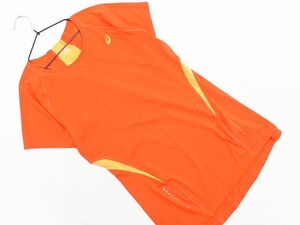 ネコポスOK ASICS アシックス MOTIONDRY トレーニングウェア カットソー sizeL/オレンジ ■◆ ☆ efa4 レディース