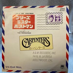 再生良好 EP シングル Carpenters カーペンターズ PLEASE MR. POSTMAN プリーズ・ミスター・ポストマン