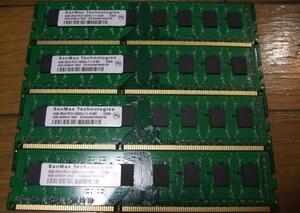 SANMAX PC3-12800 DDR3-1600 4GB 4枚 合計 16GB 即決! 48_088