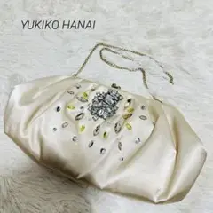 【美品】Yukiko Hanai   豪華ラインストーン付きパーティーバック