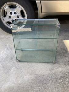 昭和レトロ 小型の古い台形　ガラスケース ディスプレイ　陳列ケース　コレクションケース ガラス棚卓上