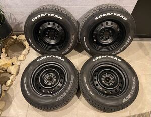 2018年製 三菱デリカD:5純正16インチスチール&スタッドレス4本 約8分山 215/70R16 6.5J+38 PCD114.3/5 ホワイトレター マットブラック