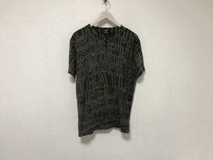 本物カバンドズッカCABANE de zuccaコットンプリント半袖Tシャツメンズサーフアメカジミリタリー茶ブラウンS日本製