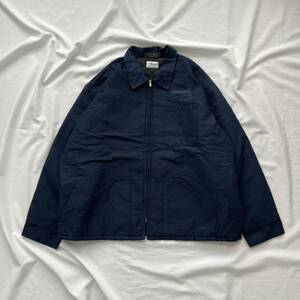 【USA製】メンズ 古着 ワークジャケット ネイビー 3XL 送料込 ストリート オーバーサイズ 紺色 IDEALファスナー