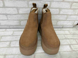 美品 ☆ UGG NEUMEL PLATFORM CHELSEA 1134526 アグ ムートン ショートブーツ レディース ブラウン キャメル 厚底 サイドゴア US7 24cm