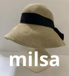 milsa リボン付きハット　麦わら帽子