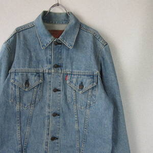 ○良品 90s Levis リーバイス◆71557 Gジャン デニムジャケット BIG E 日本製 92年◆メンズ Lブルー サイズ40