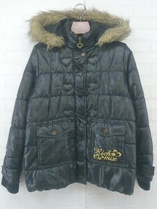 ◇ RICH MIX キッズ 子供服 フェイクファー 長袖 中綿 ジャケット サイズ160 ネイビー ダークグリーン レディース P