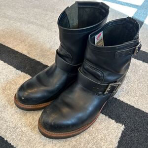 25 REDWING レッドウィング エンジニアブーツ ブーツ ブラック エンジニア 黒 レザー 2976 ショートエンジニア　9 1/2 27.5cm 