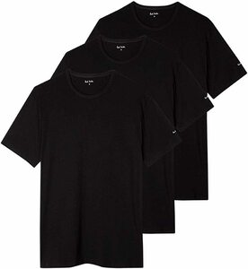 Tシャツ ポールスミス 半袖 3枚セット 389F A3PCK 79A Black Ｌサイズ/送料無料メール便