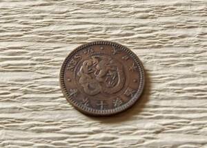 　半銭銅貨　　明治19年　　送料無料　　（10037）日本　古銭　貨幣　菊の紋章　骨董品　ポイント　近代　コイン　お金