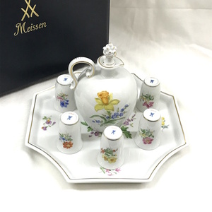 未使用 Meissen リキュールセット 6客セット 花柄 ホワイト [jgg]