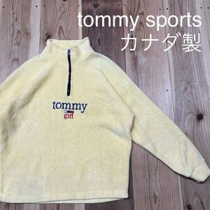 カナダ製 tommy sports トミースポーツ tommy girl トミーガール ハーフジップ フリース プルオーバー 刺繍ロゴ レディース 玉mc2573