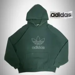 80s old adidas usa製 sweat hoodie green