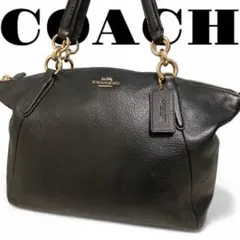 COACH コーチ 2way ショルダーバッグ ブラック レザー 斜めがけ