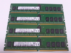 メモリ サーバーパソコン用 SK hynix DDR4-2400 (PC4-19200) ECC Registered 16GBx4枚 合計64GB 起動確認済です HMA82GR7AFR8N-UH④