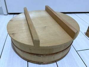 木曽さわらの厚口飯台 寿司桶・飯切 (27cm 2合) 桶 調理 蓋付き 日本製 材質　木材：木曽さわら タガ：銅 