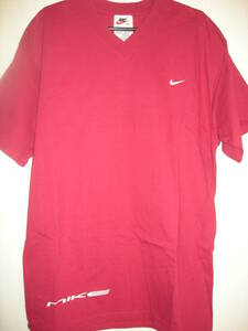 ☆送料￥230～NIKE●ナイキ☆Tシャツ●バスケットボール★希少！限定品！美品！★Vネックシャツ★Lサイズ☆ワインレッド●NIKE Tシャツ★赤