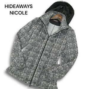 22AW★ HIDEAWAYS NICOLE ハイダウェイ ニコル 秋冬 裏毛フリース★ チェック ナポレオン ジャケット ブルゾン Sz.46 メンズ　A4T12472_B#N