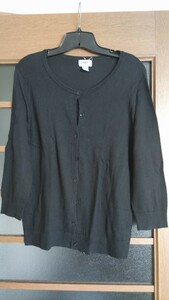 ☆OLD NAVY☆黒の薄手のカーディガン☆八分袖☆Lサイズ☆