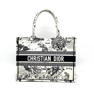 1円 良品 Christian Dior クリスチャン ディオール キャンバス ブック トート バッグ dD0897N