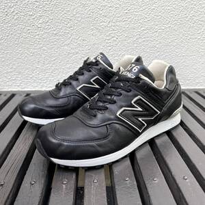 UK製【LIMITED EDITION】NEW BALANCE LM576UK BKU BLACK/TAN US7D 25cm オールレザー 限定 M576 イギリス英国製 NB ブラック 黒 スニーカー