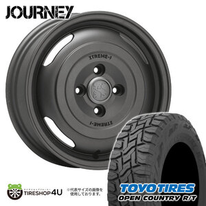 4本セット XTREME-J JOURNEY 14x4.5J 4/100 +43 GB TOYO OPEN COUNTRY R/T 155/65R14 ブラックレター 軽自動車 軽トラ 軽バン N-WGN