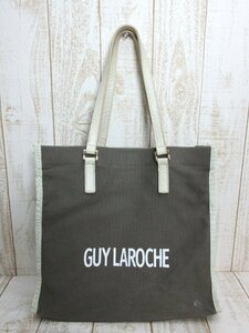 GUY LAROCHE/ギラロッシュ：キャンバス レザー トートバッグ ロゴ 中古/USED