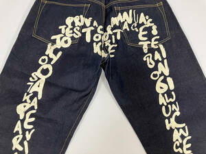 Evisu AA17YS アーチロゴ ペイント 36インチ ヘリテージ インディゴ ジーンズ デニムパンツ エビス エヴィス Vintage Heritage Denim Jeans