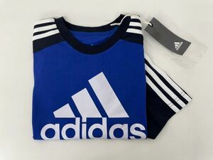 新品■adidas アディダス ボーイズ メンズ 半袖シャツ Tシャツ160 ブルー キッズ GN3971