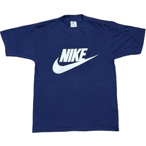 良品 ビンテージ レア 70`s～80`s NIKE ナイキ オレンジタグ プリントTシャツ USA製 ネイビー size M オールド オリジナル 日本 台湾 