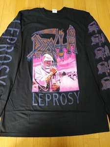 DEATH 長袖 Tシャツ Leprosy 黒M ロンT デス relapse records / slayer sodom possessed venom bathory morbid angel master