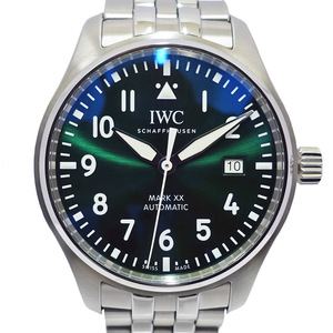【栄】美品 IWC パイロットウォッチ マーク20 IW328206 グリーン 緑 メンズ SS レザー 自動巻き 腕時計 2023年 男