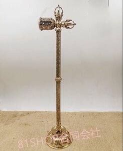 「81SHOP」 密教法具 寺院仏具 金剛錘 五鈷金剛錘 銅製法器 手道具高さ34cm