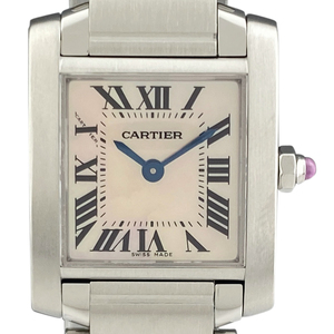 カルティエ CARTIER タンクフランセーズ SM W51028Q3 腕時計 SS クォーツ ピンク レディース 【中古】