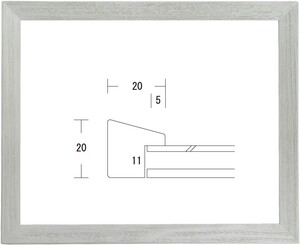 デッサン用額縁 木製フレーム L-SHA-20 八ッ切サイズ