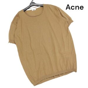 Acne アクネ 秋冬 ウール100%♪ 半袖 オーバーサイズ ニット カットソー セーター Sz.S　レディース　K3T00333_9#E