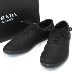 1円 ◆未使用品 PRADA プラダ スニーカー ナイロンギャバジンローカット 8.5 2EG326 ブラック◆E.Cmgg.oR-30