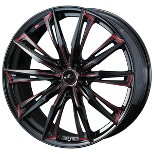 TOYO PROXES R1R 225/40R18 LEONIS GX BK/SC RED 18インチ 8J+42 5H-114.3 4本セット