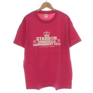 プリントスター Printstar STARDOM CINDERELLA TOURNAMENT 2017 Tシャツ カットソー プリント ロゴ 半袖 L ピンク