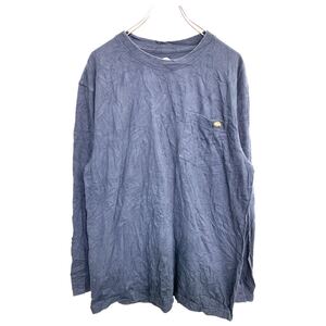 Dickies ロングTシャツ Lサイズ ディッキーズ 胸ポケット ネイビー コットン 古着卸 アメリカ仕入 t2406-3946