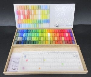 [ZEROnet]●ゴンドラ ソフトパステル GONDOLA SOFT PASTELS 日本製 100色セット 王冠科学 木箱入 画材 美品●A71-07