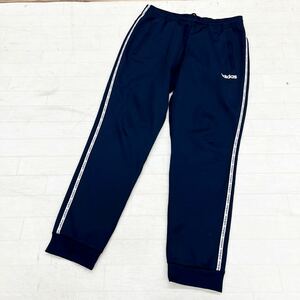 1546◎ adidas アディダス スポーツ ウェア ジャージ パンツ ボトムス ズボン ウエストゴム ロゴ プリント ネイビー メンズO