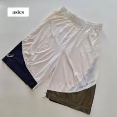 【asics】スポーツパンツ（M）ホワイト  バスケ スポーツ 半ズボン