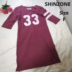 【オシャレ☆SHINZONE】えんじ　33　ワンピース　MIRROR サイズF